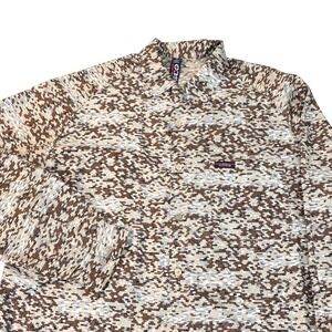 Vintage 90s willie esco loop collar shirt men's large brown camouflage hip hop